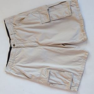 Plugg Co. Cargo Utility Hiking Shorts 33 Cream